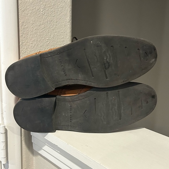 Cole Haan Mens C25805 Wing Tip Ox Oxford British Tan Size 10 Medium Leather - Picture 8 of 9